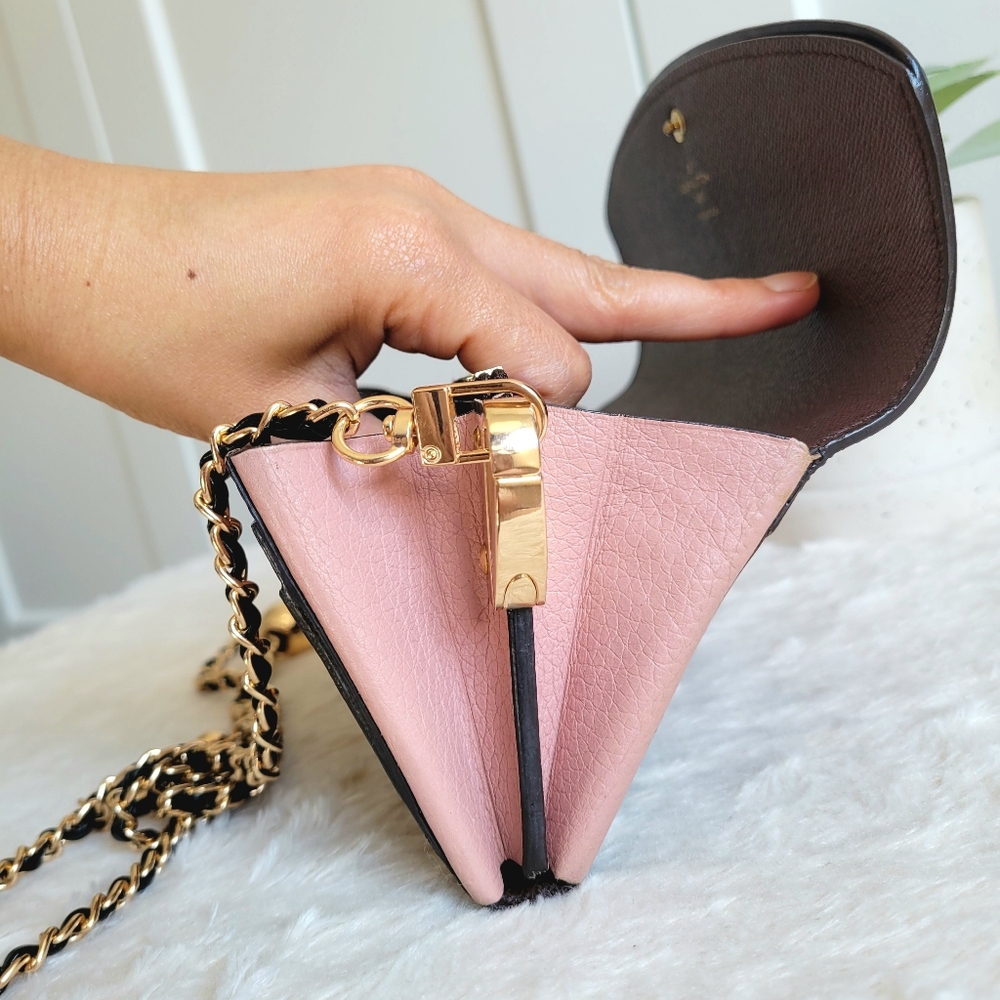 💕Authentic Louis Vuitton Damier Ebene NORMANDY Wallet PINK Crossbody/Shoulder - Picture 8 of 17